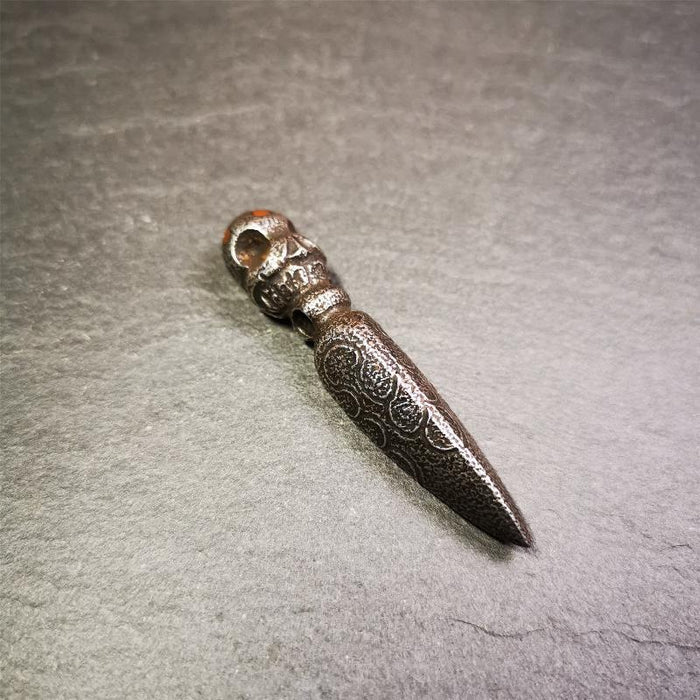 Skull Phurba - 2.24" - Tibetan Buddhist art, view 6