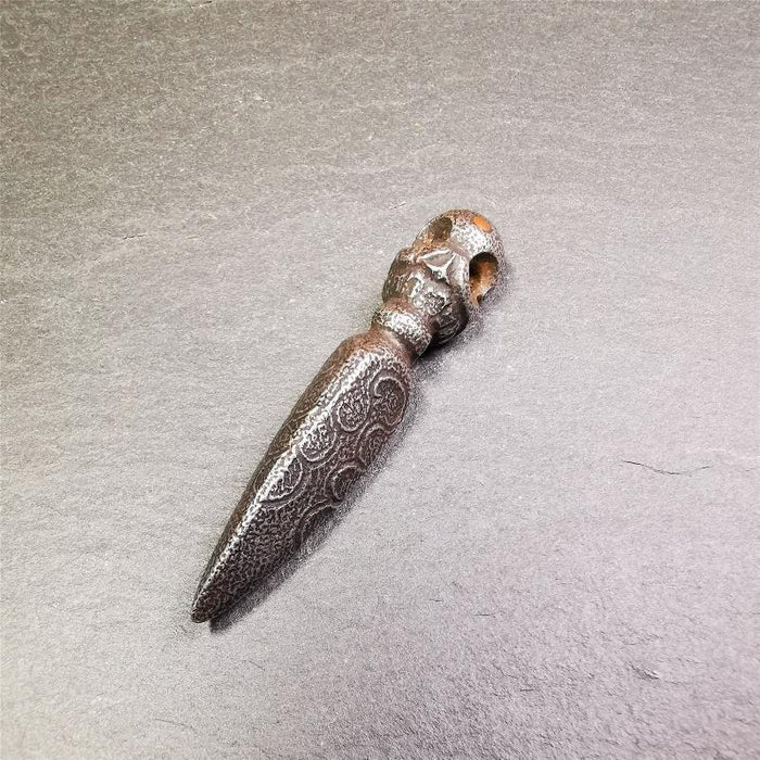 Skull Phurba - 2.24" - Tibetan Buddhist art, view 7