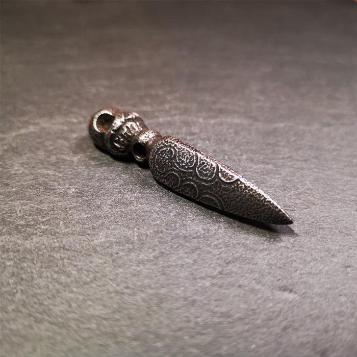 Skull Phurba - 2.24" - Tibetan Buddhist art, view 8
