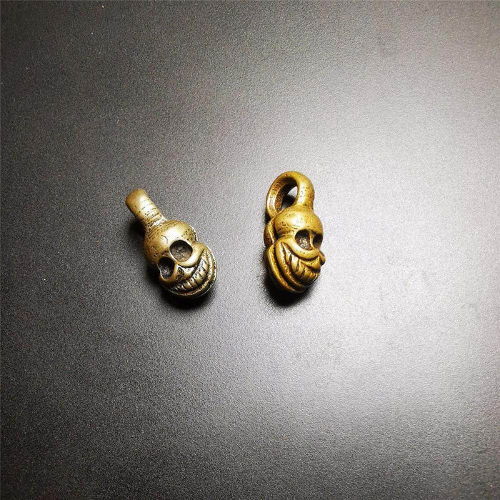 Skull Sitavana Shape Bead Counter Clip - Tibetan Buddhist art, close-up detail