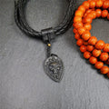 Skull Vajra Amulet 1.2" - Tibetan Buddhist amulet, front view