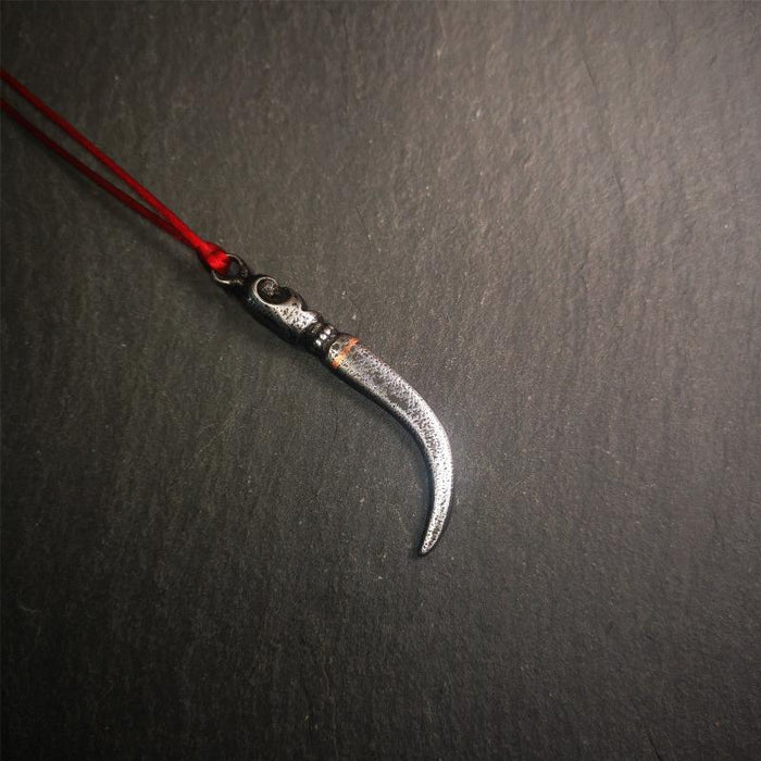 Skull Wolf Tooth Amulet 2.16" - Tibetan Buddhist amulet, view 7