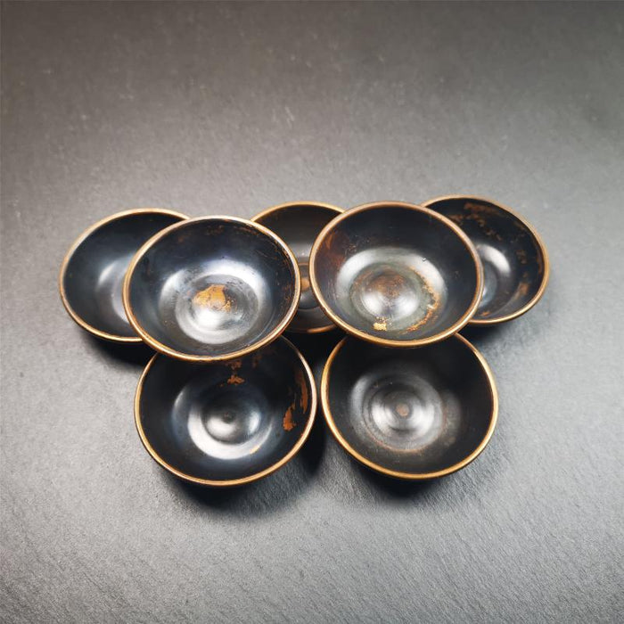 Small Water Offering Bowls Set 1.89" - Tibetan Buddhist art, view 6
