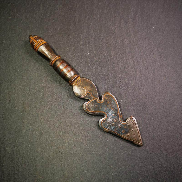 Snake Spear - Tibetan Buddhist art, close-up detail