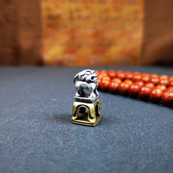 Snow Lion Kalachakra Seal,0.9" - Tibetan Buddhist art, view 6