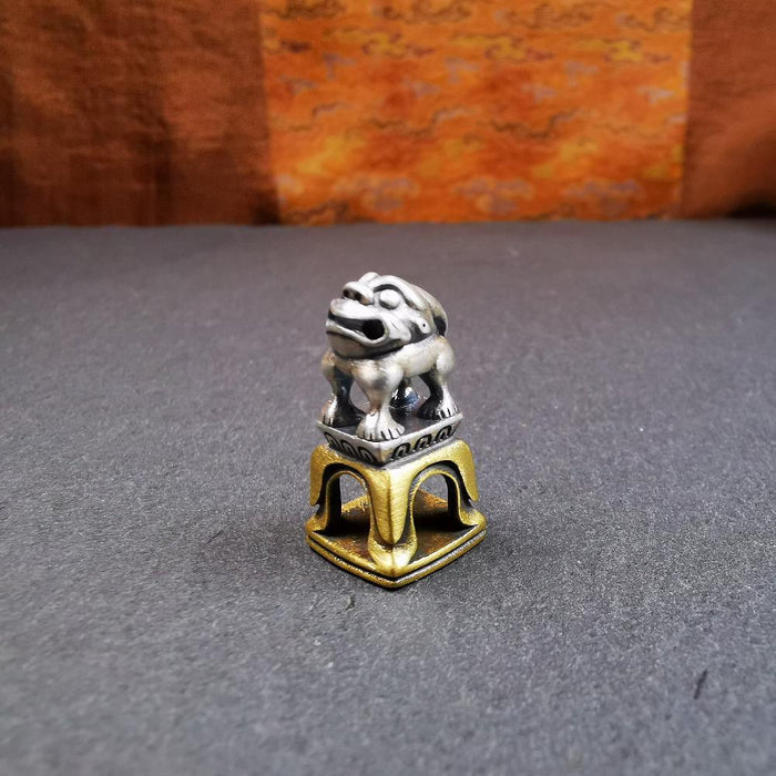 Snow Lion Kalachakra Seal,0.9" - Tibetan Buddhist art, view 8