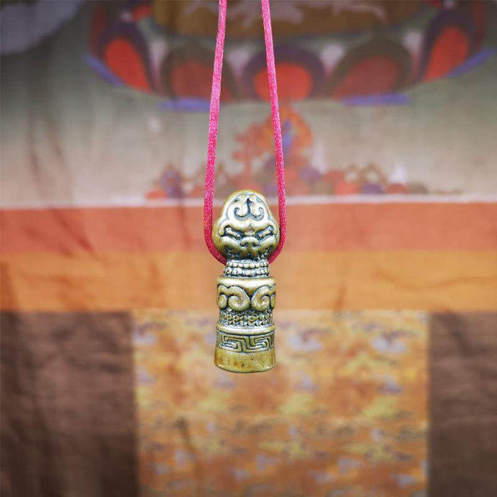 Snow Lion Seal,Lucky Knot Symbol - Tibetan Buddhist art, view 8