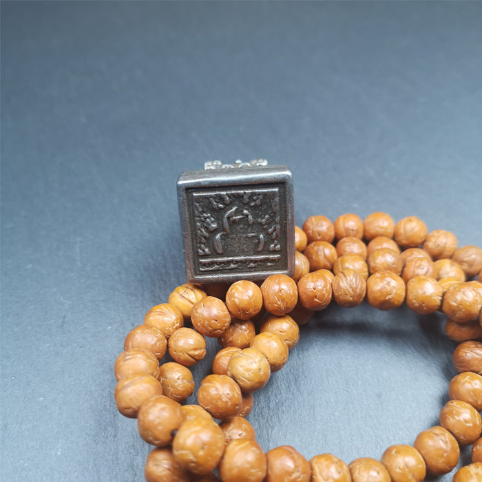 Snow Lion Stupa Seal,1.38" - Tibetan Buddhist art, detailed view