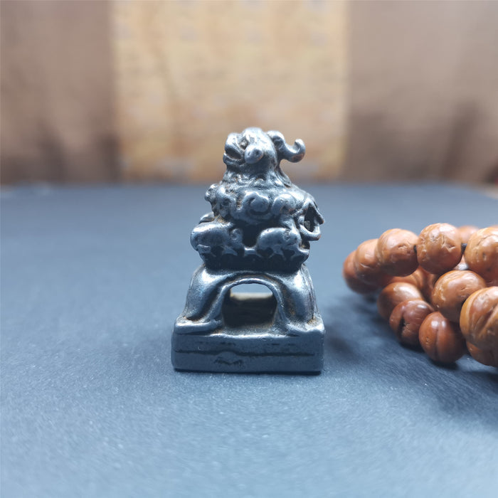 Snow Lion Stupa Seal,1.38" - Tibetan Buddhist art, view 8