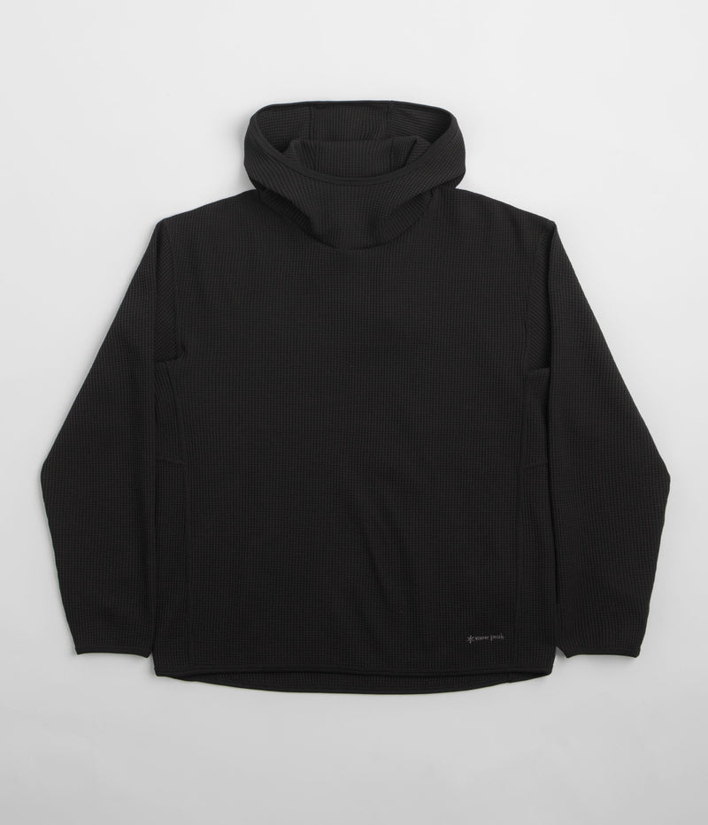 Snow Peak Dry Waffle Hoodie in Black