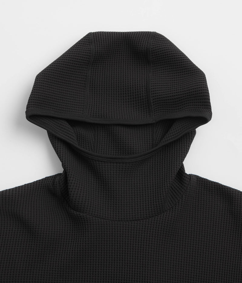 Snow Peak Dry Waffle Hoodie in Black
