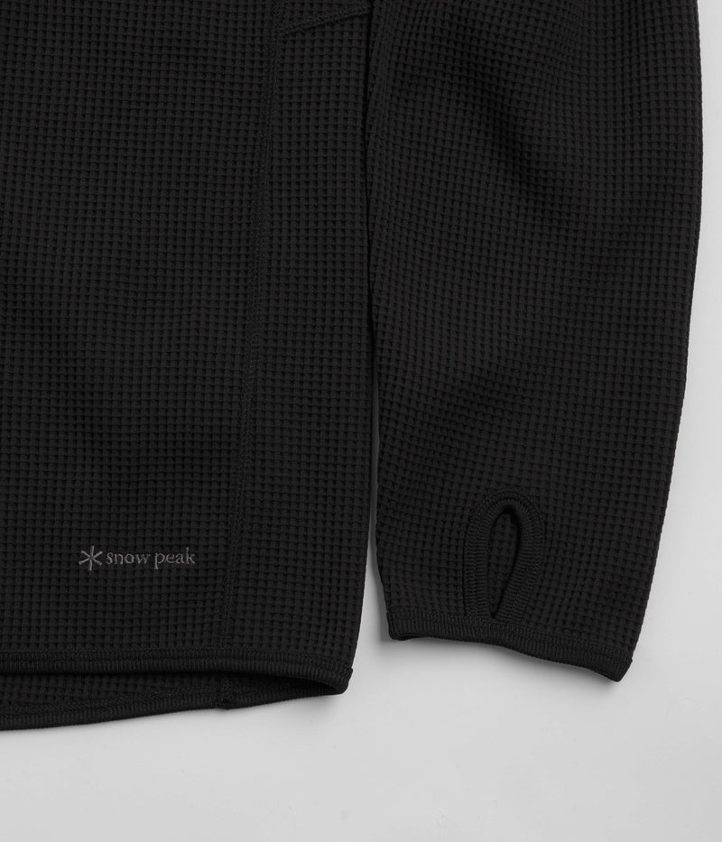 Snow Peak Dry Waffle Hoodie in Black