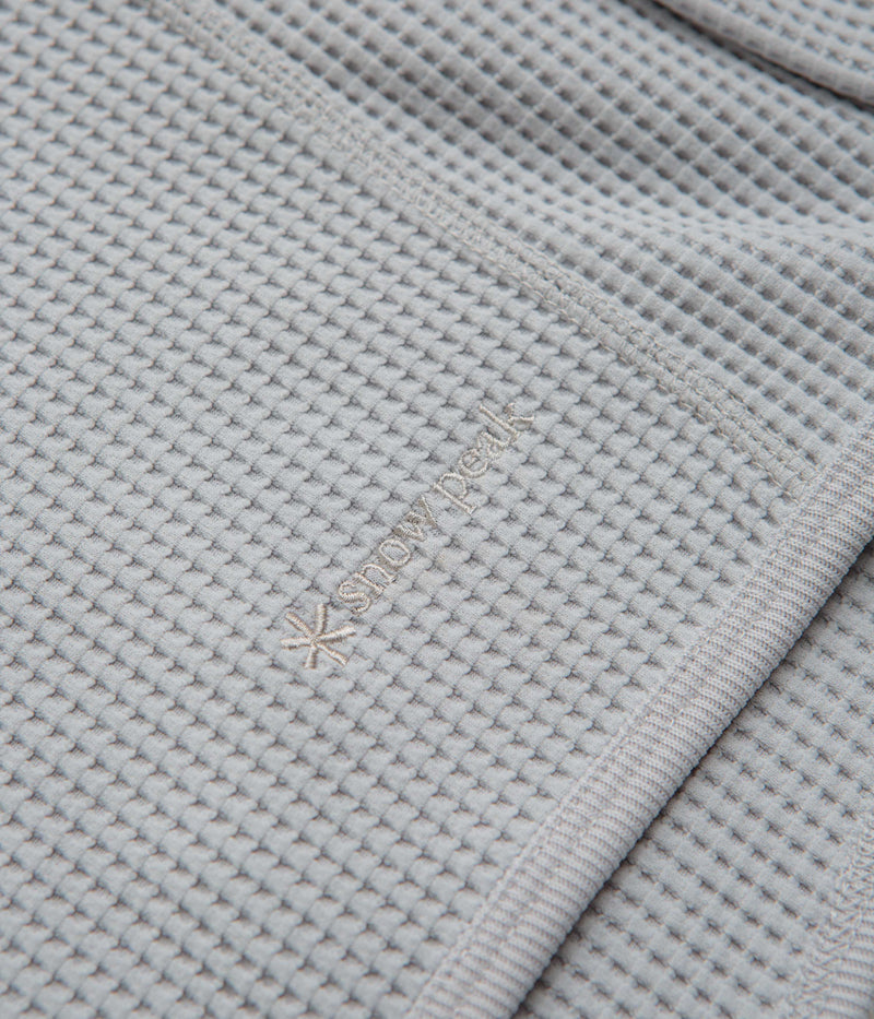 Snow Peak Dry Waffle Hoodie in Light Grey