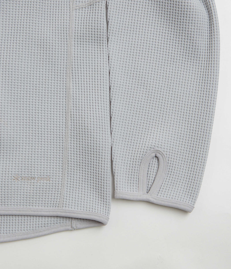 Snow Peak Dry Waffle Hoodie in Light Grey
