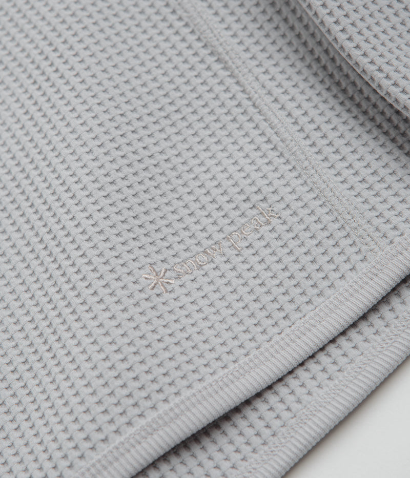 Snow Peak Dry Waffle Long Sleeve T-Shirt in Light Grey