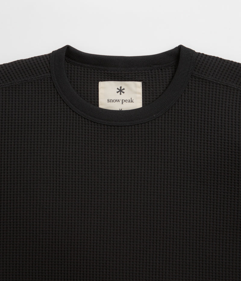 Snow Peak Dry Waffle T-Shirt in Black
