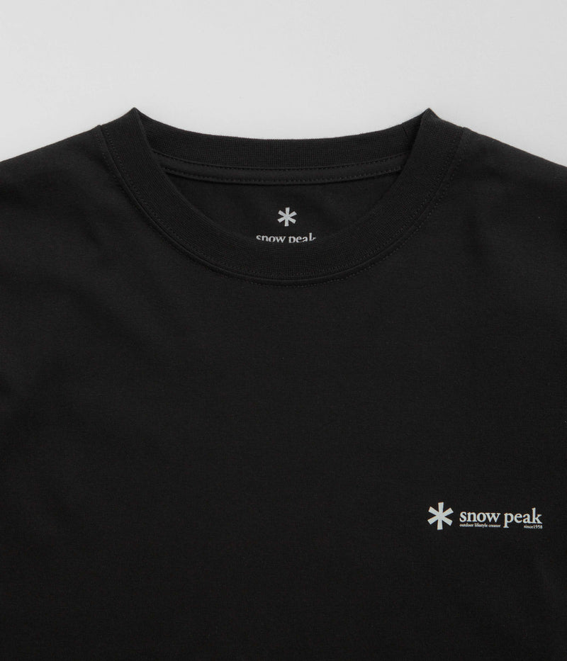 Snow Peak Onepoint Logo Long Sleeve T-Shirt in Black