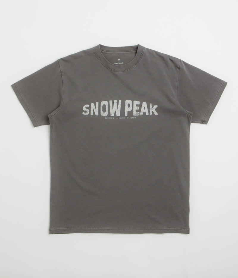 Snow Peak Oval Logo T-Shirt in Charcoal