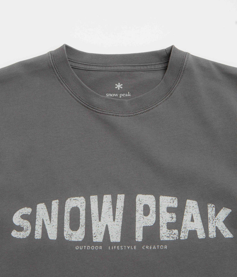 Snow Peak Oval Logo T-Shirt in Charcoal