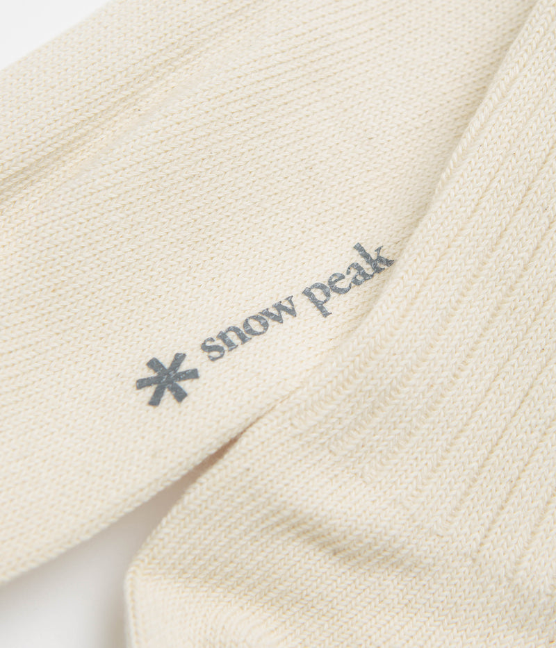 Snow Peak Recycled Cotton Socks in Ecru