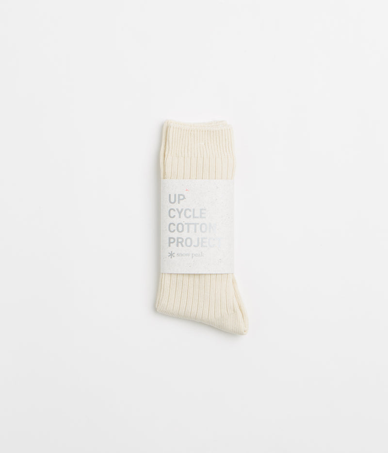 Snow Peak Recycled Cotton Socks in Ecru
