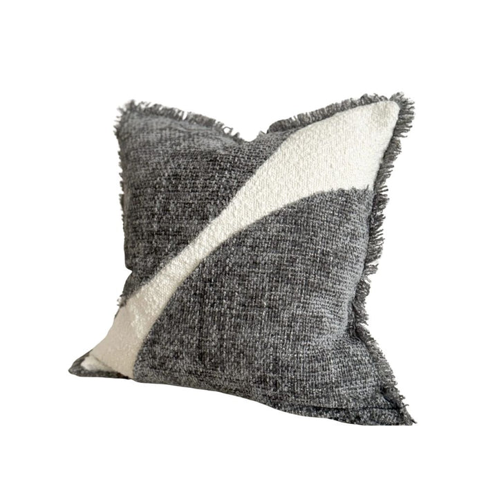 Sofia Charcoal Fringed Cushion