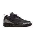 Men's black low-top lace-up sneaker with leopard-print toe and air window