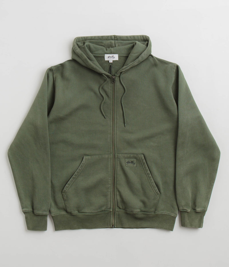 Stan Ray Patch Zip Hoodie in Washed Green
