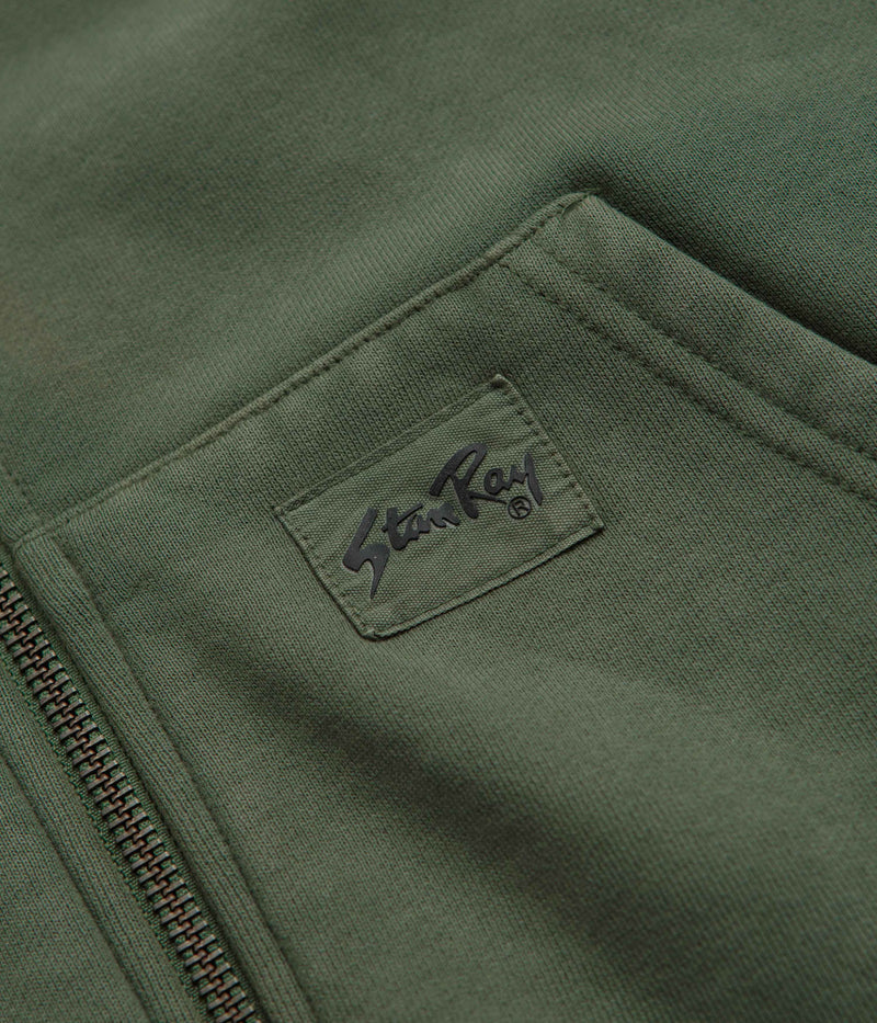 Stan Ray Patch Zip Hoodie in Washed Green