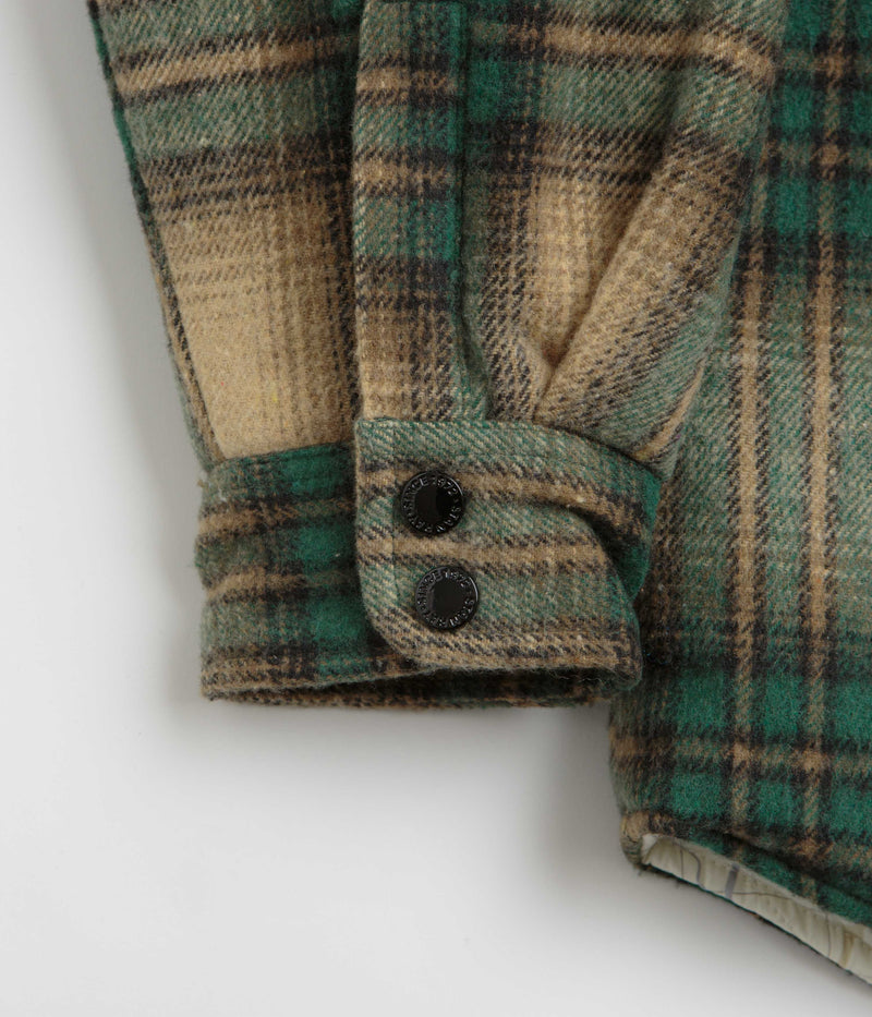 Stan Ray Quilted Plaid Overshirt in Olive Plaid