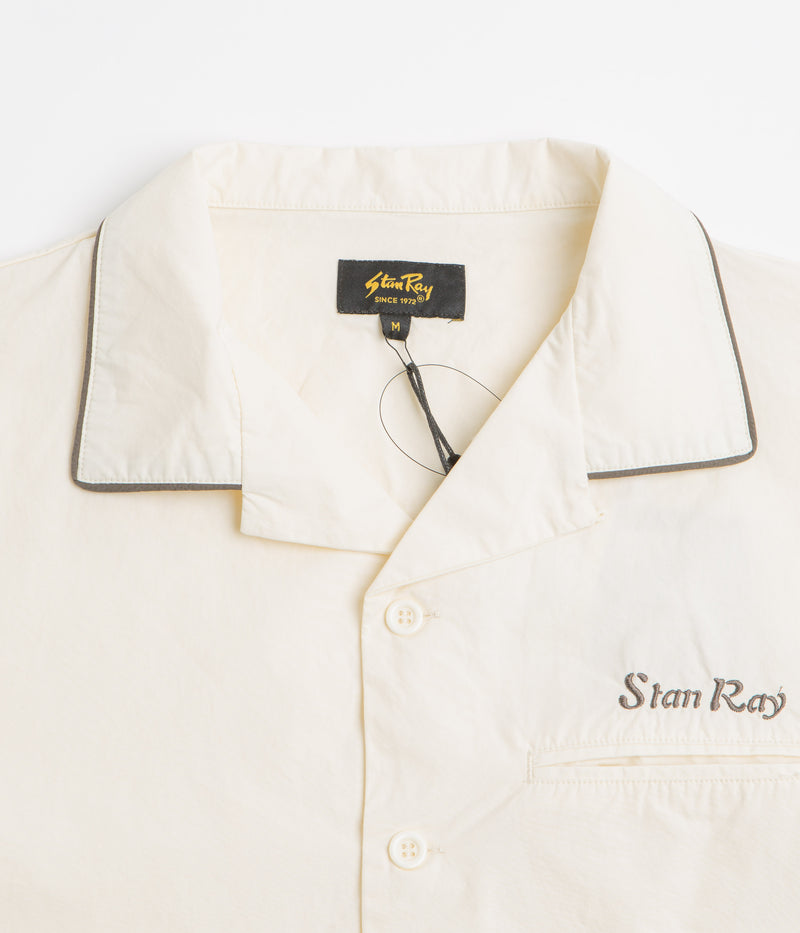 Stan Ray Short Sleeve Bowling Shirt in Natural and Matt Black