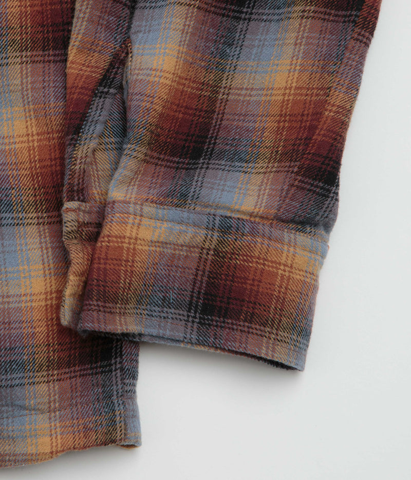 Stan Ray Zip Shirt in Brown and Blue Plaid