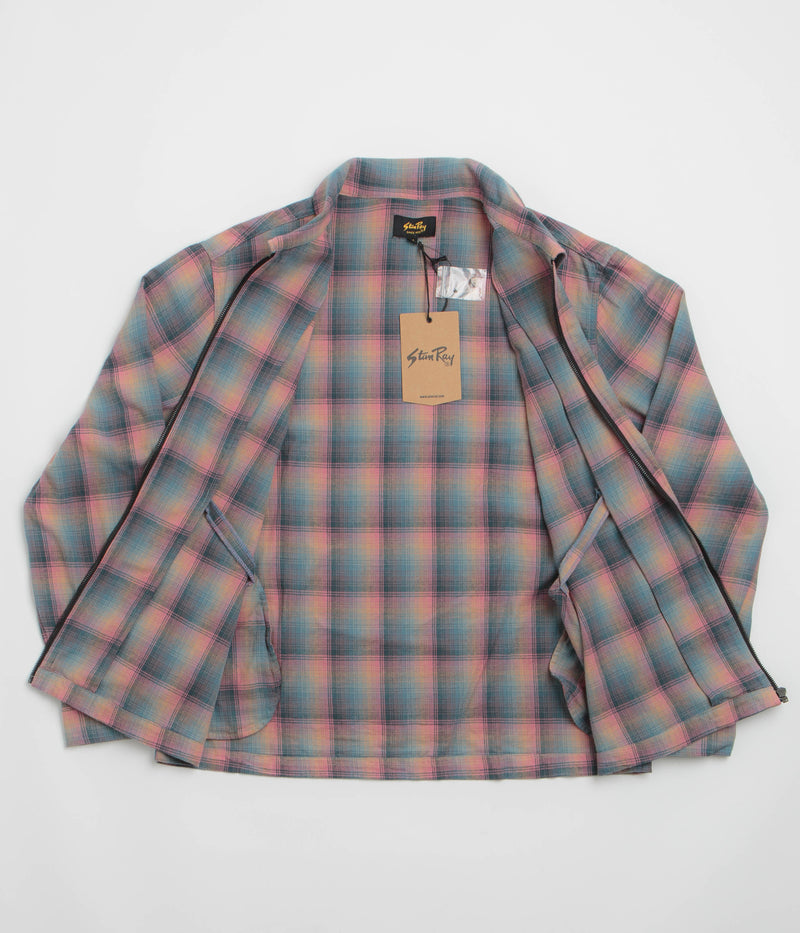 Stan Ray Zip Shirt in Pink and Teal Plaid
