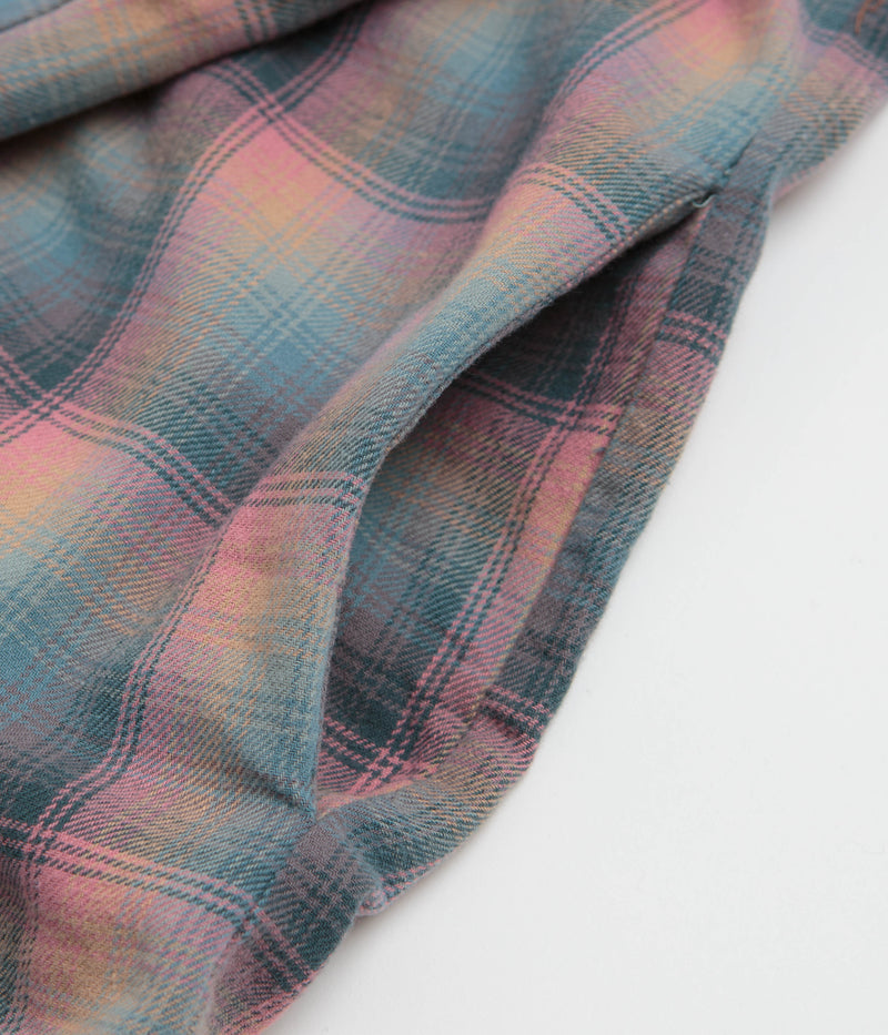 Stan Ray Zip Shirt in Pink and Teal Plaid