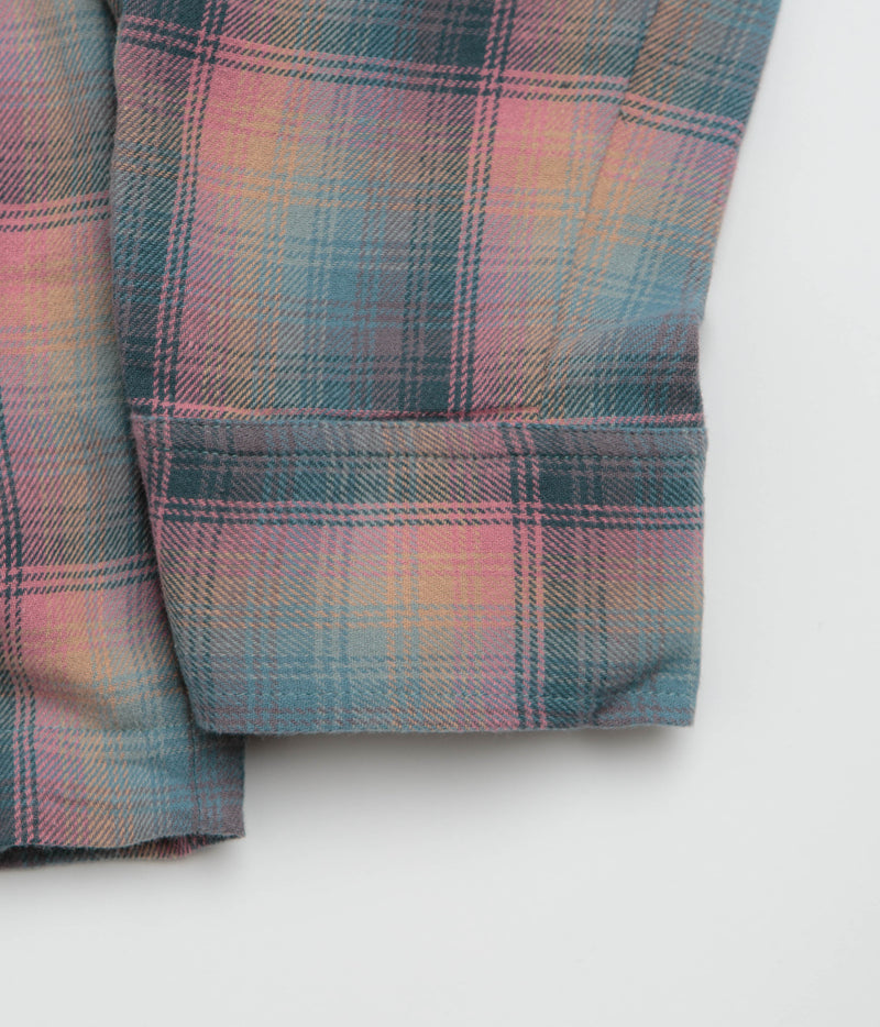 Stan Ray Zip Shirt in Pink and Teal Plaid