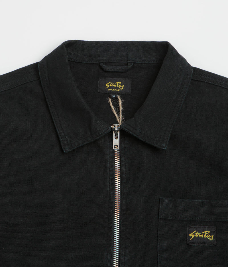 Stan Ray Zip Shirt in Washed Black Canvas