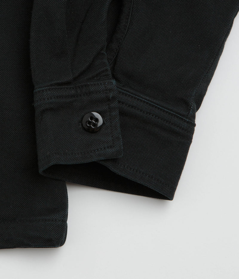 Stan Ray Zip Shirt in Washed Black Canvas