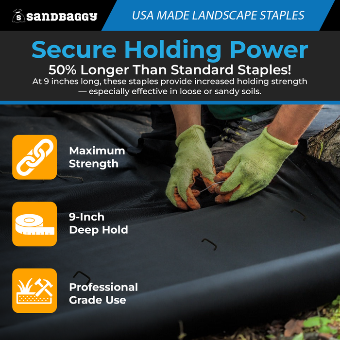 9-Inch Garden Staples - Extra Long