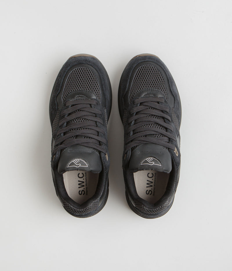 Stepney Workers Club Amiel S-Strike Geo-Merged Shoes in Tech Black