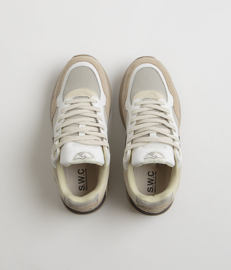 Stepney Workers Club Amiel S-Strike Geo-Merged Shoes in Winter and White
