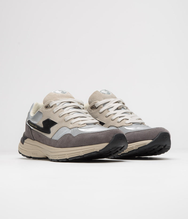 Stepney Workers Club Amiel S-Strike Suede Shoes in Silver and Smoke