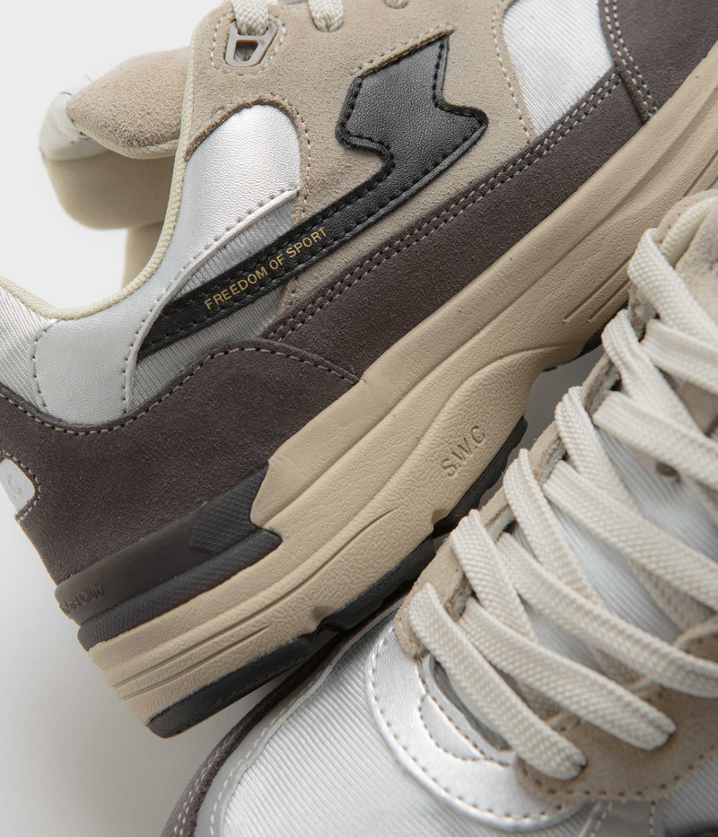 Stepney Workers Club Amiel S-Strike Suede Shoes in Silver and Smoke