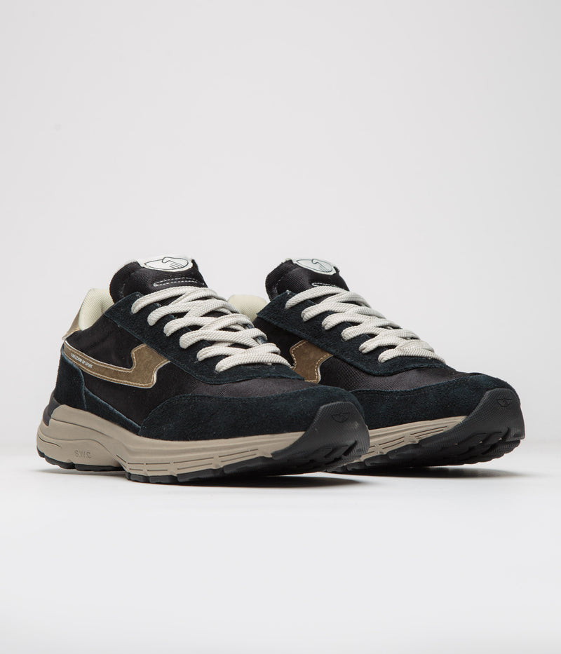 Stepney Workers Club Osier S-Strike Geo-Merged Shoes in Black and Gold