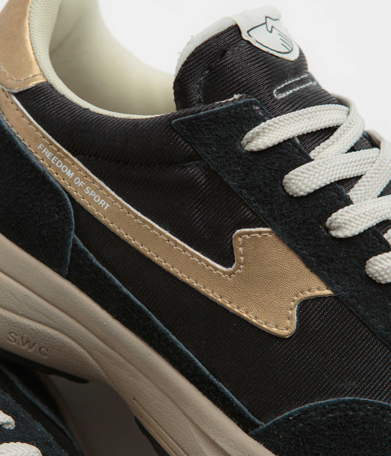 Stepney Workers Club Osier S-Strike Geo-Merged Shoes in Black and Gold