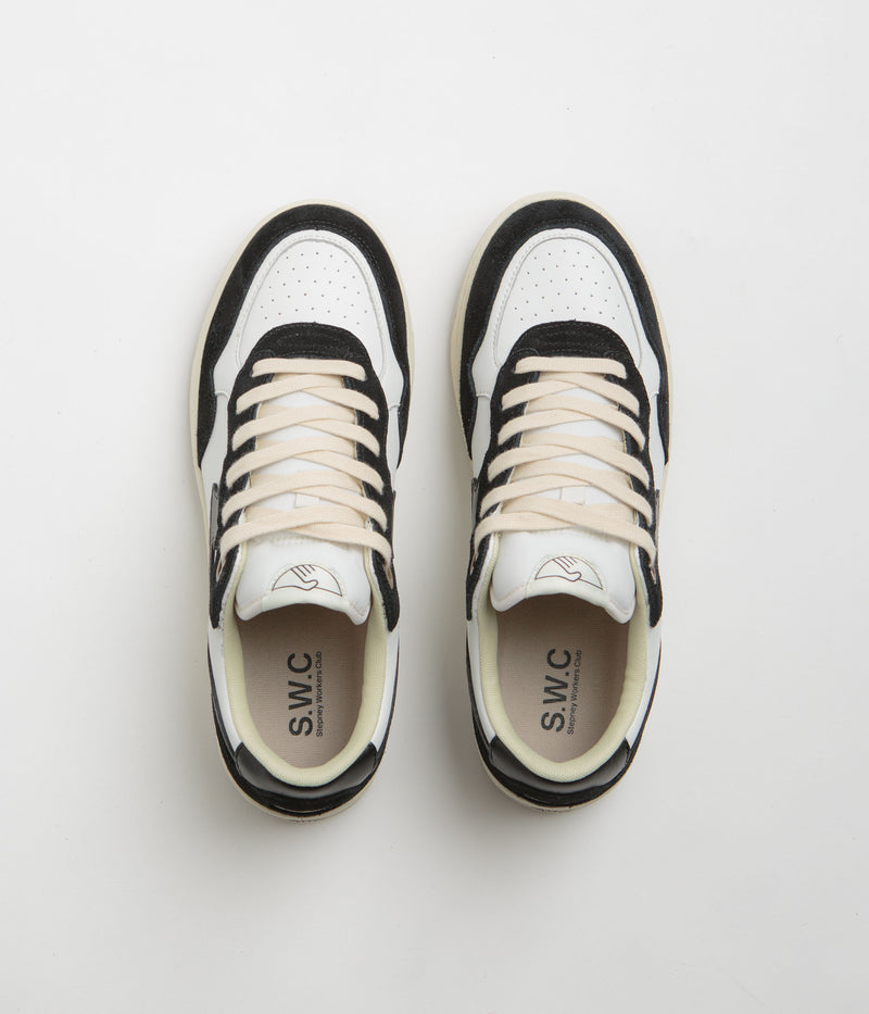 Stepney Workers Club Pro Cup 01 S-Strike Leather Shoes in Black White