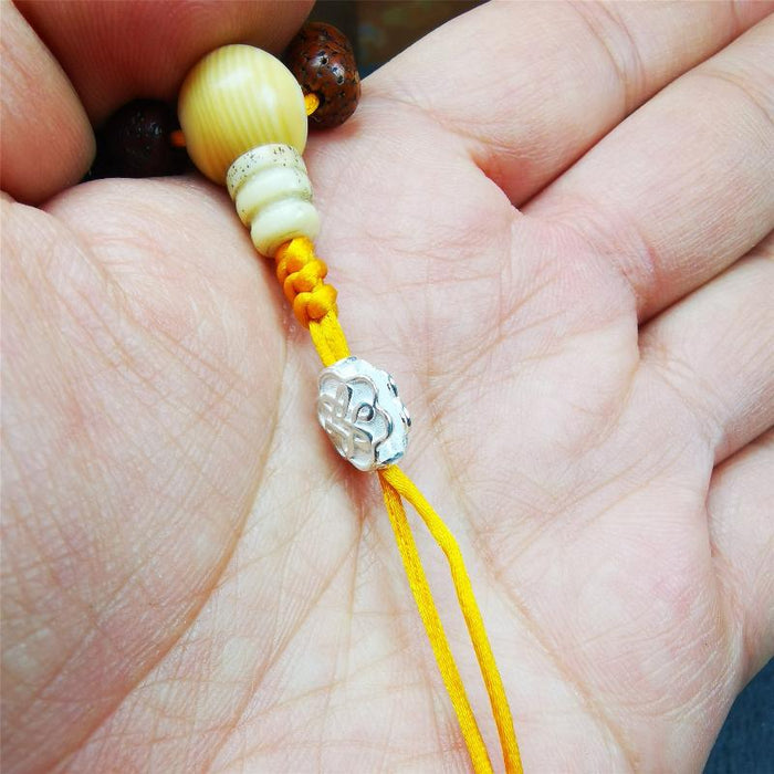 Sterling Silver Lucky Knot Bead,0.4" - Tibetan Buddhist art, view 5