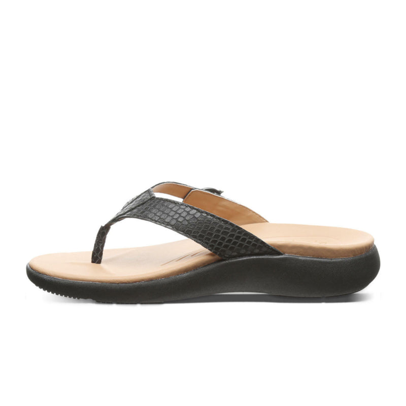 Strole Coaster Sandal (Women) - Black 2 Sandal - Thong - The Heel Shoe Fitters