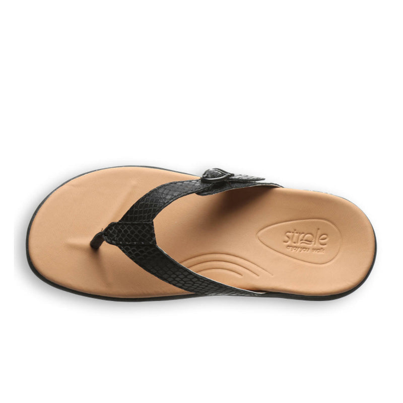Strole Coaster Sandal (Women) - Black 2 Sandal - Thong - The Heel Shoe Fitters