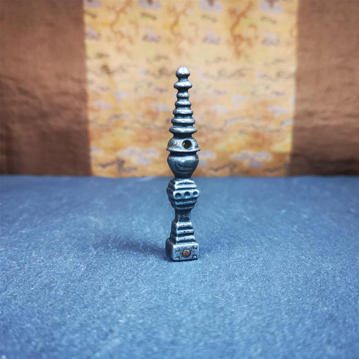 Stupa Amulet 2.56" - Tibetan Buddhist amulet, view 4
