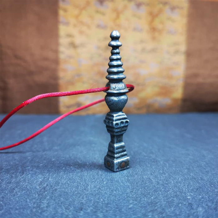 Stupa Amulet 2.56" - Tibetan Buddhist amulet, view 8